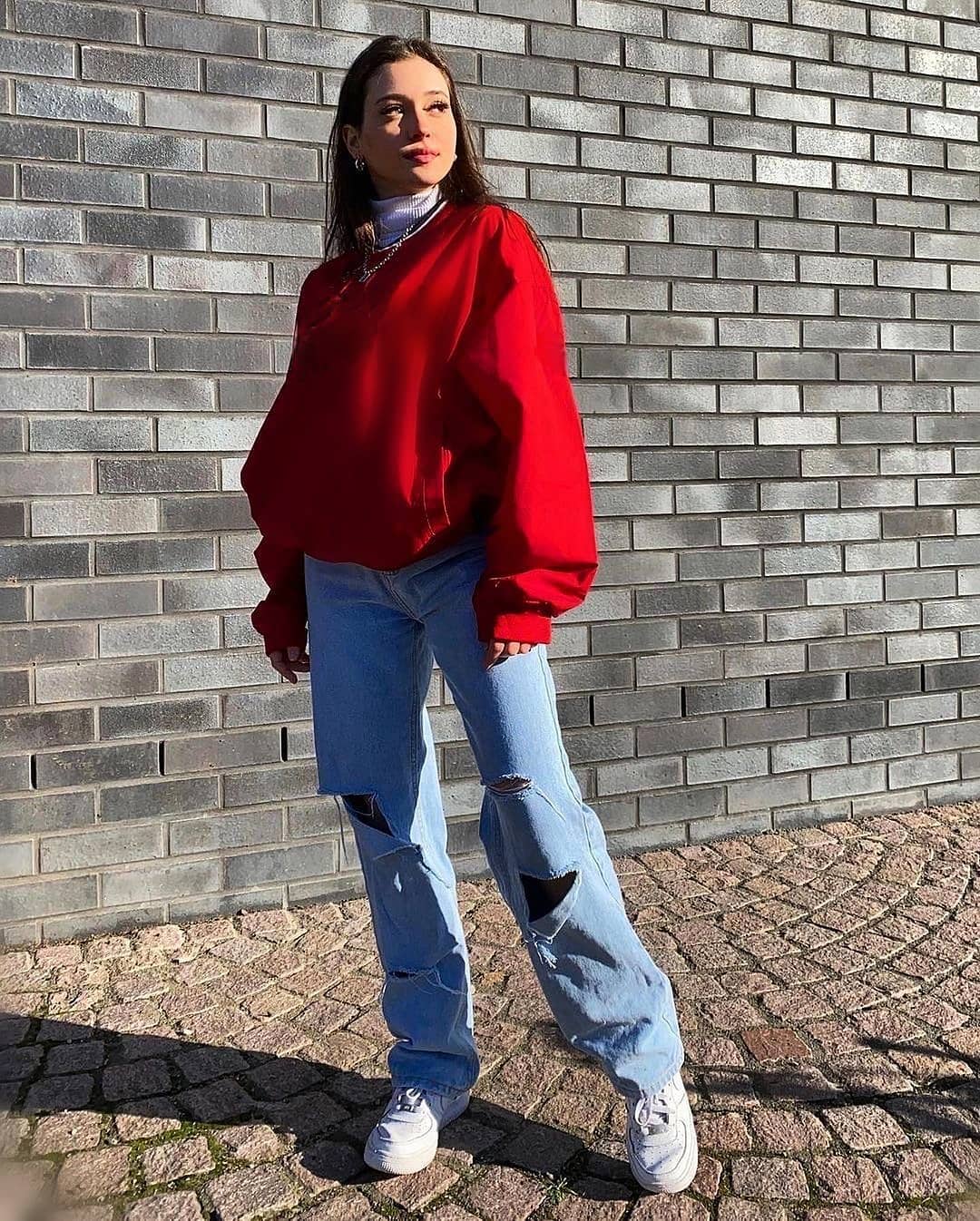 Oversized Striking Red Sweatshirt