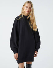 Oversized Pitch Black Sweatshirt Dress
