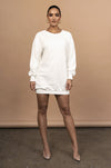 Oversized Ivory White Sweatshirt Dress