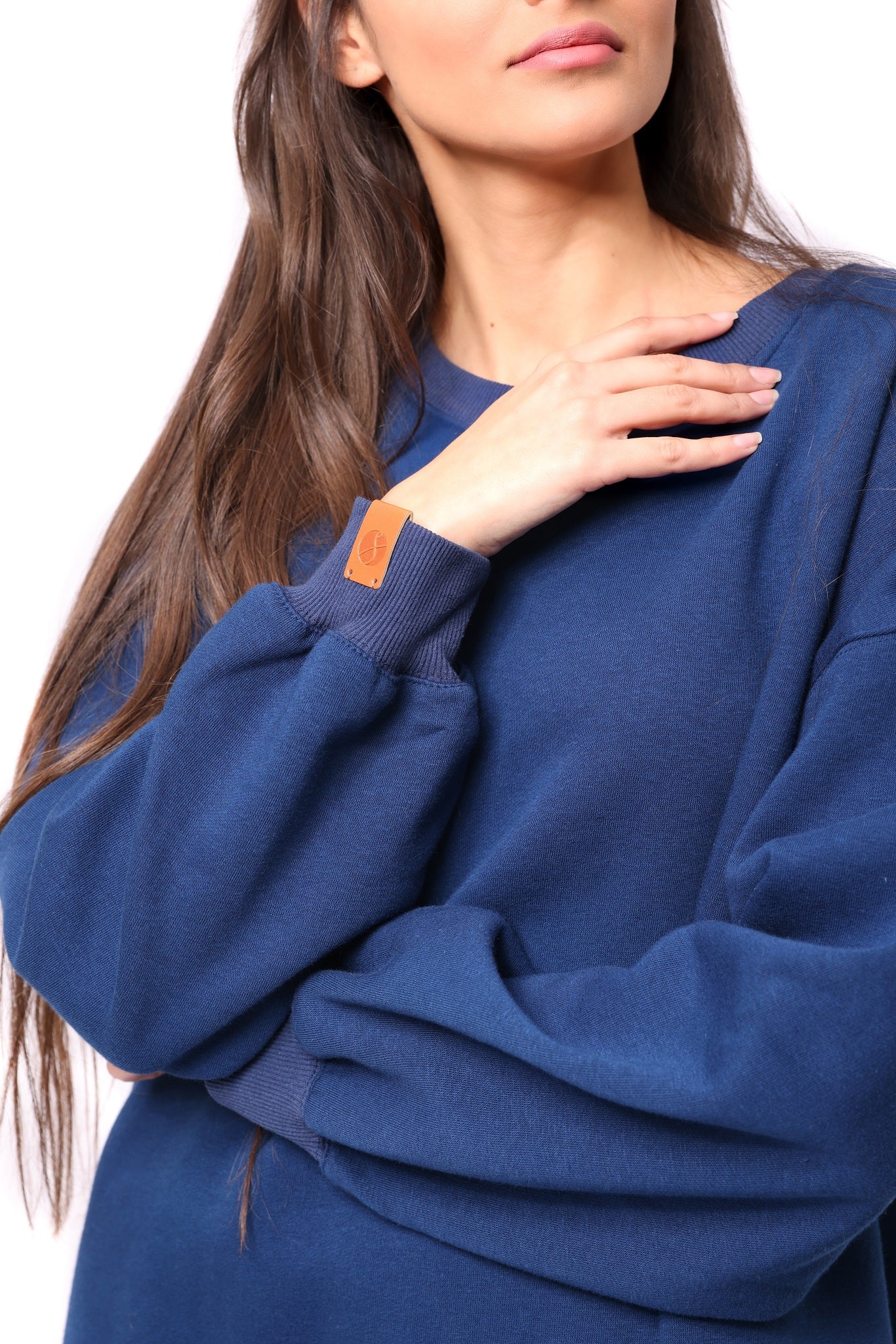 Oversized Petrol Blue Sweatshirt Dress