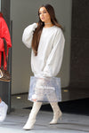 Oversized Ivory White Sweatshirt Dress