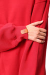 Oversized Striking Red Sweatshirt Dress