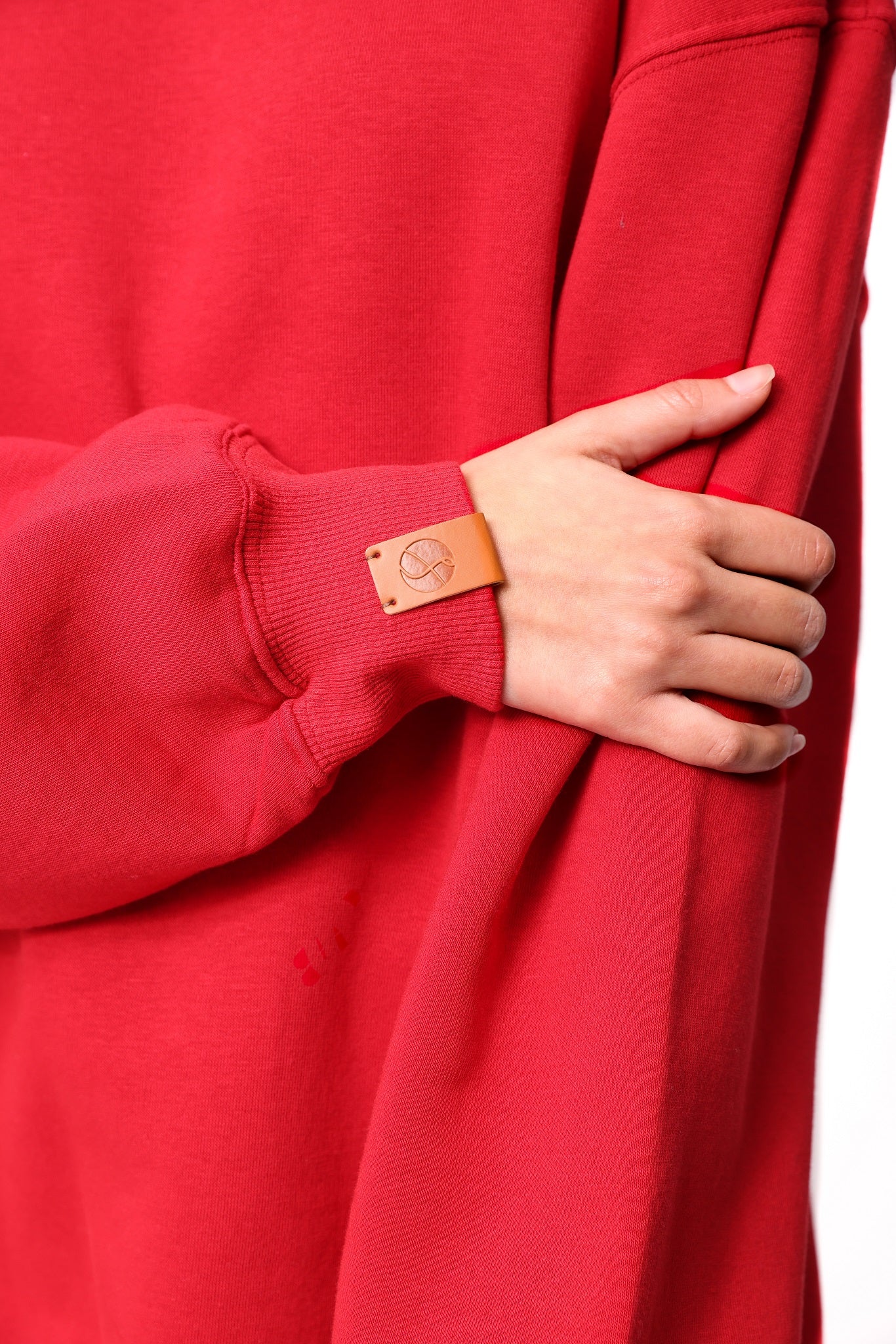 Oversized Striking Red Sweatshirt Dress